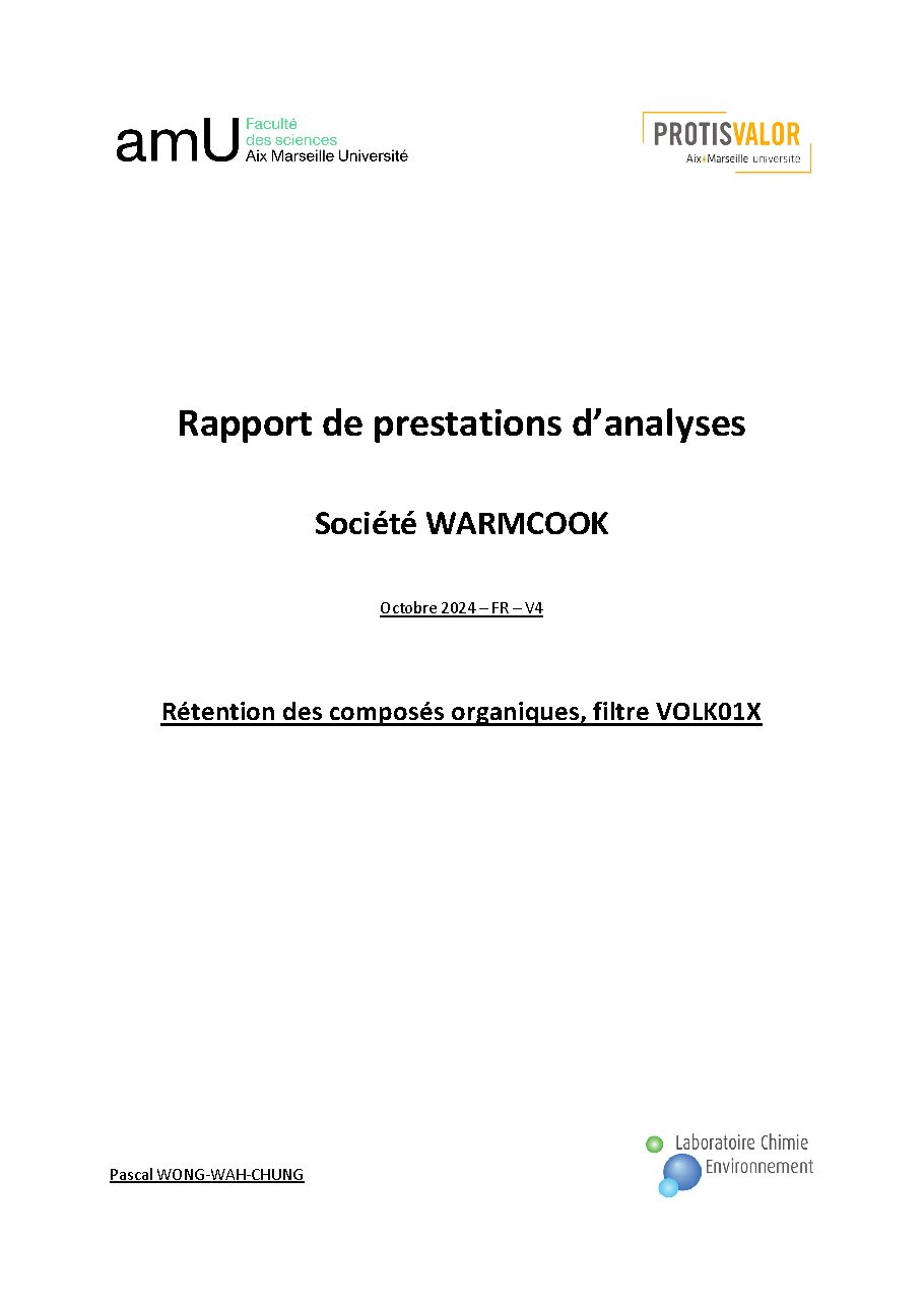 Aperçu du rapport — composés organiques