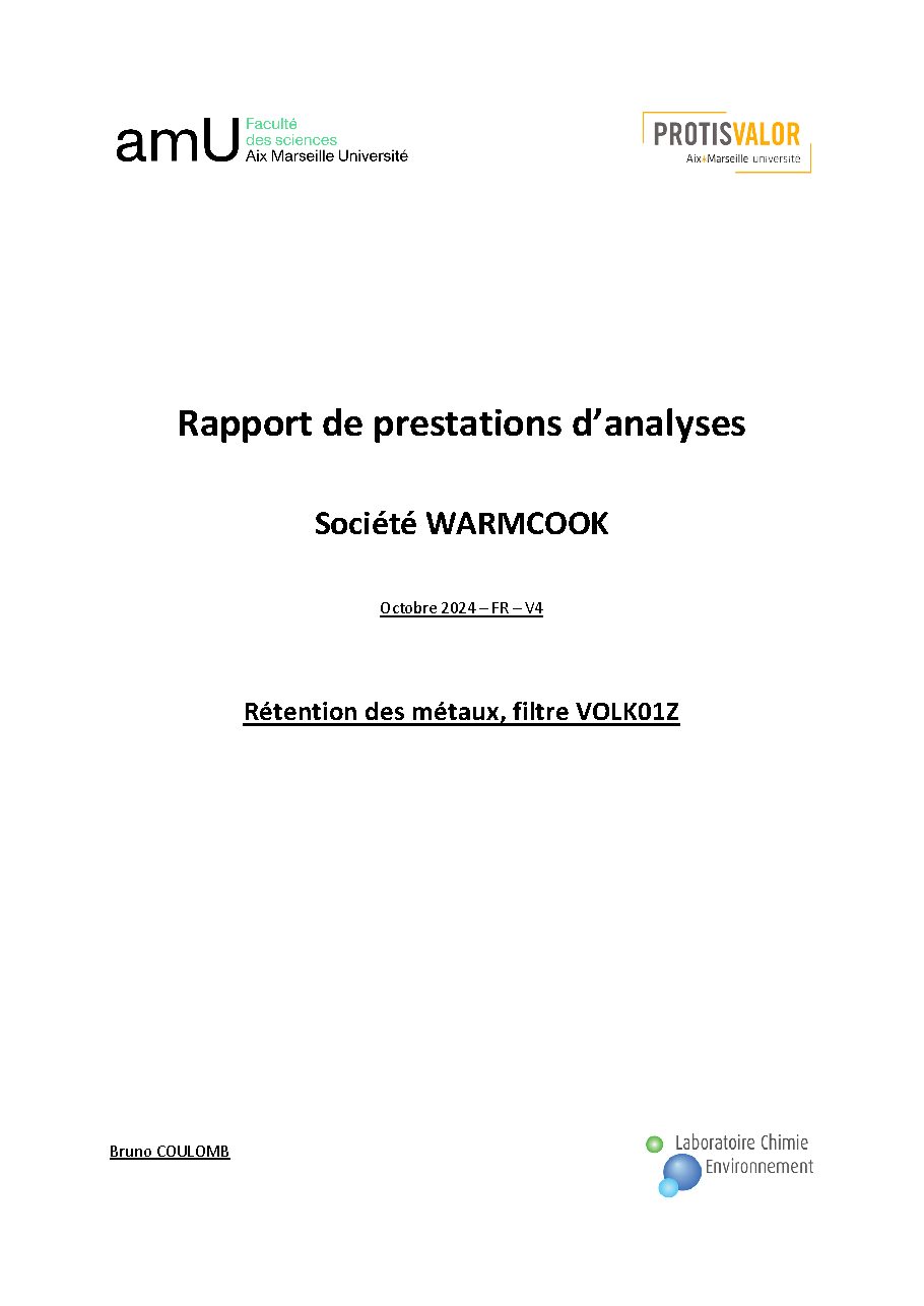 Aperçu du rapport — métaux